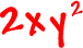 2x (y^2)