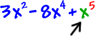 3x^2 - 8x^4 + x^5