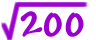 sqrt(200)