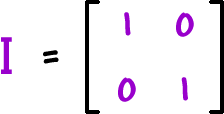 I = [ row 1: 1 , 0  row 2: 0 , 1 ]