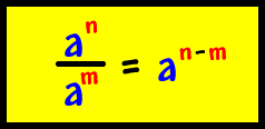 Exponent Rule #2: a^n / a^m = a^(n-m)