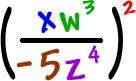 ( ( x w^3 ) / ( -5 z^4 ) )^2