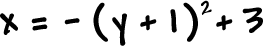 x = -( y + 1 )^2 + 3