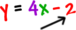 y = 4x - 2