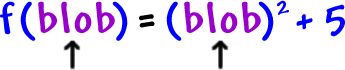 f( blob ) = ( blob )^2 + 5