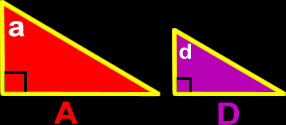 similar triangles showing corresponding sides and angles