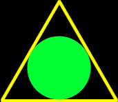A circle inscribed in a triangle